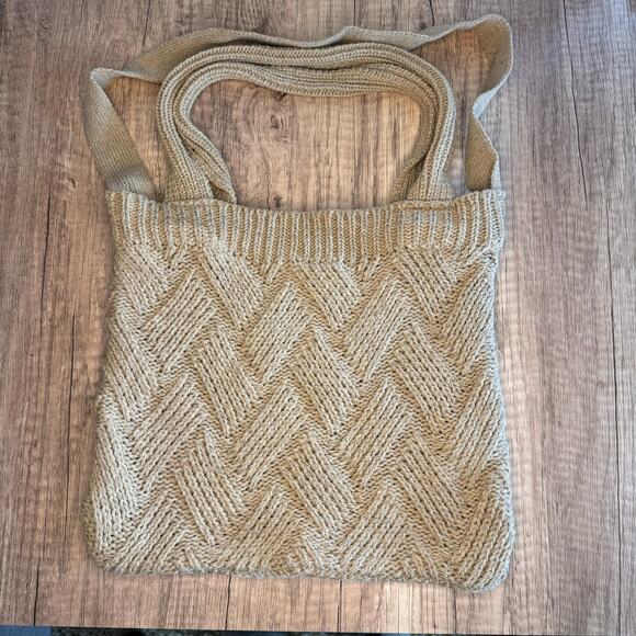 Boho Knit Crossbody Purse Neutral Bag NEW FAST SHIP Travel Bag - Picture 1 of 6